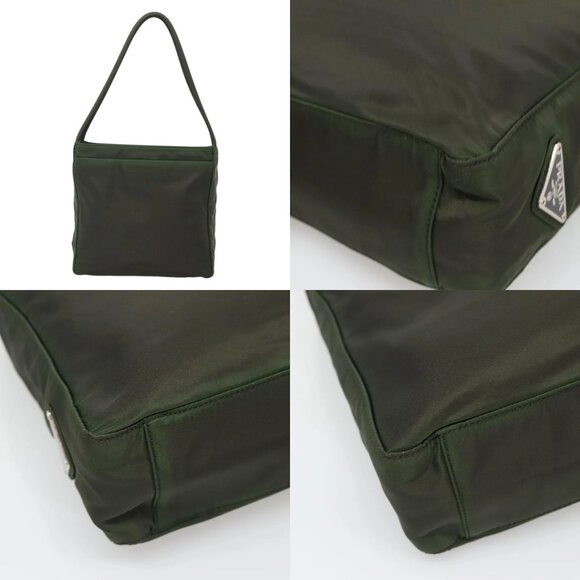 PRADA Shoulder Bag Nylon Khaki Silver Auth 129429 - Picture 15 of 15